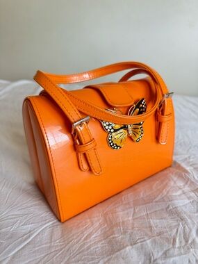 Y2K Nina Ferre Orange Butterfly Accent Women's Handbag